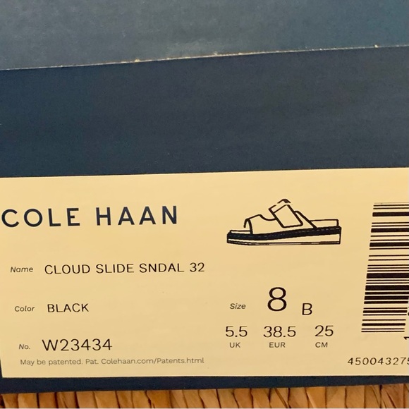 NIB Cole Haan Cloud Slide Black Suede Sandals - Picture 6 of 12